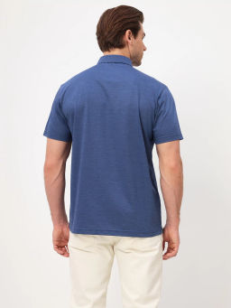 Джемпер мужской с воротником поло короткий рукав GREG G144-PM124T-LT1631 (синий)