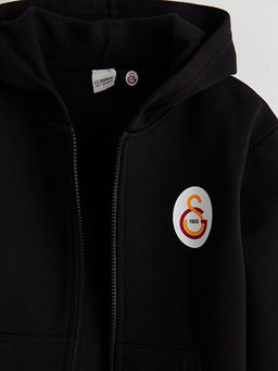 Kap??onlu Galatasaray Bask?l? Erkek ?ocuk Fermuarl? Sweatshirt