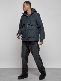 Куртка - жилетка трансформер с подогревом 2 в 1 мужская зимняя темно-синего цвета 6668TS - Mtforce фото 2