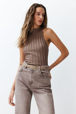 Trendyolmilla Bej Premium Iplik/Ozel Iplik Triko Bluz TWOSS24BZ00275 фото 13