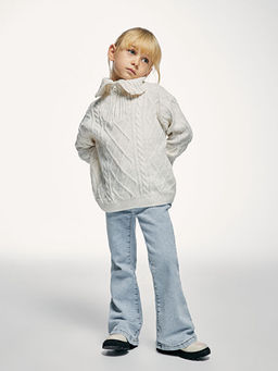 Basic ?spanyol Pa?a K?z ?ocuk Jean Pantolon