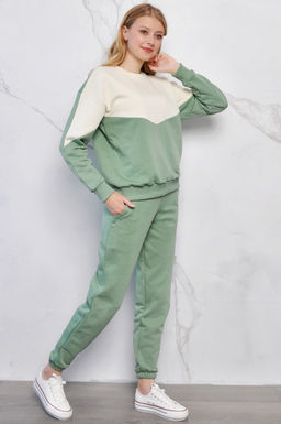 Арт. 2514 Костюм с брюками женский 44-52 (5 шт) Цвет:верх-олива, шокер, низ-олива - Калинка фото 2