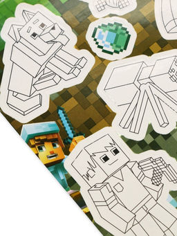 Цена за 10 шт. Наклейки детские «Майнкрафт», c раскраской, 11 х 16 см