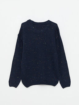 Bisiklet Yaka Uzun Kollu Kendinden Desenli Erkek ?ocuk Triko Kazak - Waikiki фото 2