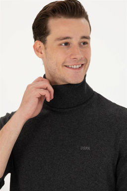 U. S. Polo Assn Мужской базовый свитер антрацитового меланжа - U.s. polo assn фото 2