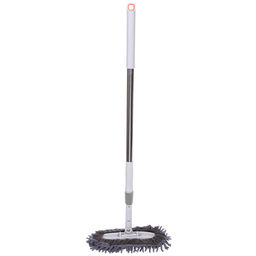 Швабра с насадкой из микрофибры, телескопическая ручка 77-120см силиконовое основание ZY5011