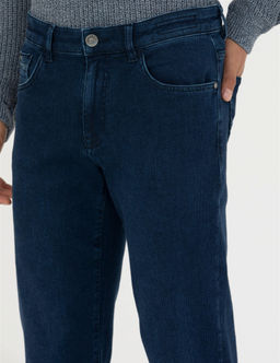 Lacivert Straight Fit Jean Pantolon