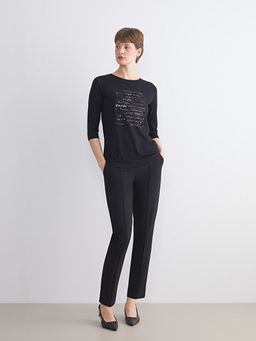 Bisiklet Yaka Pul ??lemeli Bluz