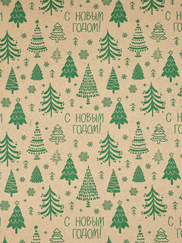 Бумага в тубусе крафтовая в рулоне «Зима», 0.68 × 7 м