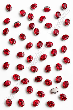 Стразы пришивные 8*6 мм "Овал" (50 шт) SF-7053, бордовый №17