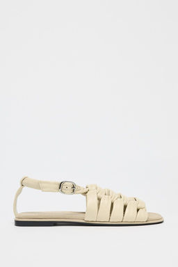 KNOTTED LEATHER SANDALS - Zara фото 4