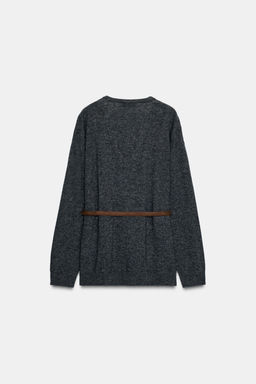 100% WOOL OVERSIZE JUMPER WITH BELT - Zara фото 6