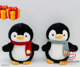 Плюшевая игрушка пингвин с шарфом
