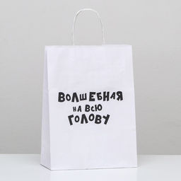 Цена за 2 шт. Пакет подарочный Волшебная на всю голову, 24 х 10,5 х 32 см, 1 шт