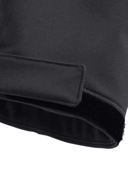 Парка спортивная женская с капюшоном softshell черного цвета 9568Ch