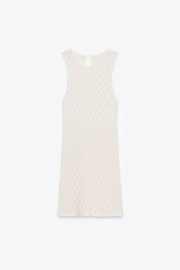 CUTWORK HALTER SHORT DRESS