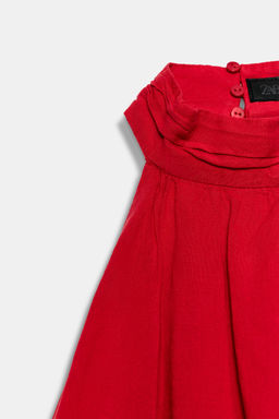 TOP HALTER LAZO ESPALDA CON LINO / Rojo - Zara фото 9
