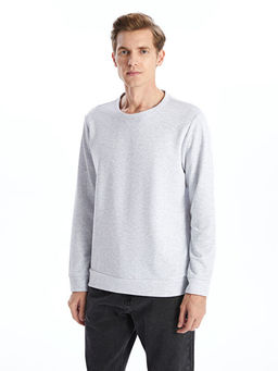 Bisiklet Yaka Uzun Kollu Erkek Sweatshirt