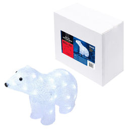 ULD-M3125-040/STA WHITE IP20 WHITE BEAR-4 Фигура светодиодная Белый медведь-4, 32*25см, 40 светодиодов. Белый свет. Провод прозрачный. TM Uniel