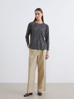 Bisiklet Yaka Desenli Bluz