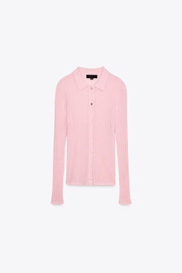 100% WOOL RIBBED POLO NECK JACKET - Zara фото 5