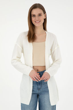 Женский трикотажный кардиган кремового меланжевого цвета Неожиданная скидка в корзине - U.s. polo assn фото 3