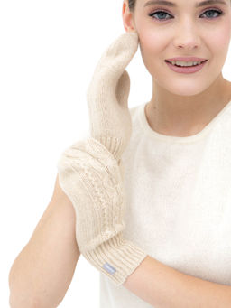 Варежки из кашемира 30128 бежевые