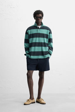 TEXTURED RELAXED FIT BERMUDA SHORTS