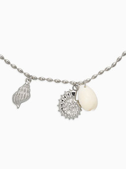 Колье «Морское дно», L=40 см, белое в серебре