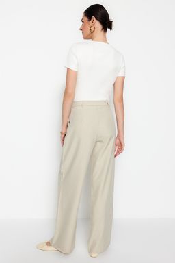 Vizon Wide Leg/Genis Paca Pilili Dokuma Pantolon TWOAW22PL0475