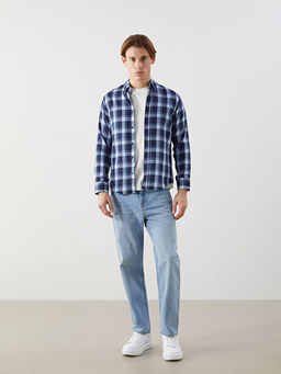 Slim Fit Uzun Kollu Ekose Erkek G?mlek