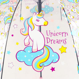 Зонт - трость детский «Яркий единорог», полуавтоматический, 8 спиц, R=44/57 см, d=88 см, МИКС