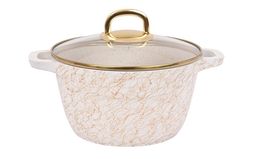 Кастрюля 4,5л со стеклянной крышкой, АП линия Грация (белый/золото) кбз45а - Kukmara фото 2