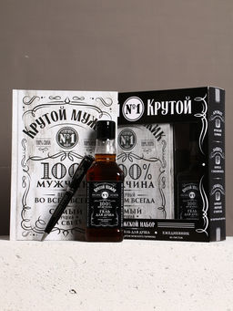 Набор "Самый крутой", гель для душа во флаконе виски, ежедневник и шариковая ручка