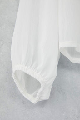 Ekru Contrast Biyeli Boho Dokuma Bluz TWOAW26BZ00144