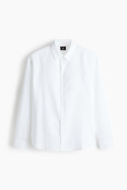 Camisa en mezcla de lino Relaxed Fit - H&m фото 6