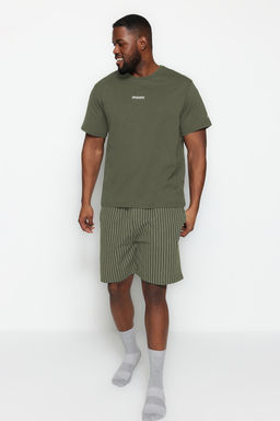 TRENDYOL MAN Buyuk Beden Bordo Regular Fit Rahat Bask?l? Sortlu Pijama Tak?m? TMNSS23PT00014 - Trendyolmilla фото 7
