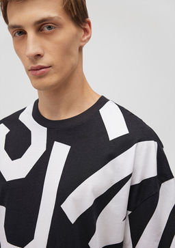 MVJNS Bask?l? Siyah Tisort - Mavi фото 5