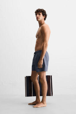 STRIPED MID-LENGTH SWIMMING TRUNKS - Zara фото 5