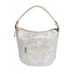 Сумка женская натуральная кожа ADEL-208/114/ММ (отделка ИСК/КОЖА), 1отд+еврокарман, плечевой ремень, бежевый цветы 264260 - Adelia фото 2