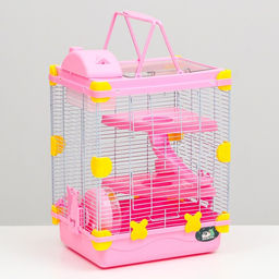 Клетка для грызунов Пижон, 31 х 24 х 46 см, розовая