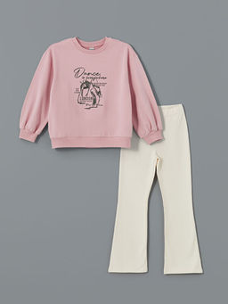 Bisiklet Yaka K?z ?ocuk Sweatshirt ve Tayt - Waikiki фото 3