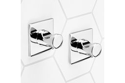 Набор 2 крючков 3,7*3,7*2,8 см Серебро квадрат, самоклеящиеся