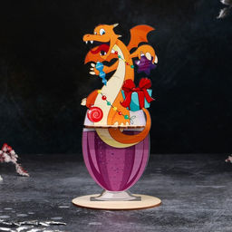 Салфетница деревянная Доляна Огненный Дракон, символ года 2024, 221010 см