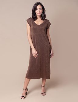 VILATTE / Платье тонкой вязки из хлопка и вискозы с мягким люрексом  фото 2