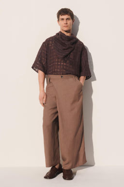 PANTAL?N CRUZADO RELAXED FIT / Gris topo