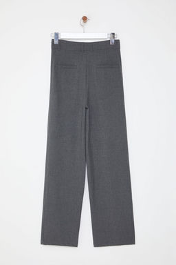 Gri Wide Leg Genis Paca Pileli Dokuma Pantolon TWOAW25PL00105