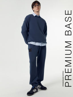 Брюки мужские синие с печатью