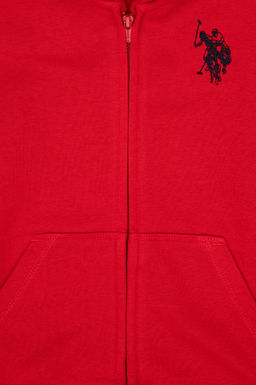 Erkek _ocuk K_rm_z_ Fermuarl_ Kap__onlu _rme H_rka - U.s. polo assn фото 3