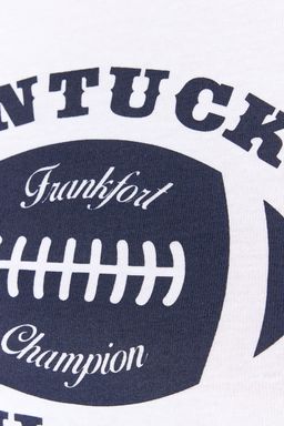 Beyaz %100 Pamuk Slogan Bask?l? Fitted/Vucuda Oturan Crop Bisiklet Yaka Orme T-Shirt TWOSS23TS00100